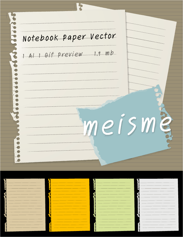 Notebook Papers Vector Notebook Papers Vector