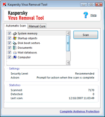 Kaspersky Virus Removal Tool 7.0.0.242 (11/11/2008)